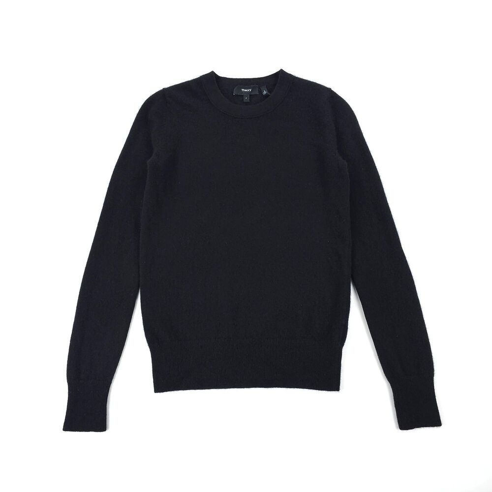 THEORY 100% Cashmere Kaylenna Crewneck Sweater Old Money Tailored Quiet Luxury